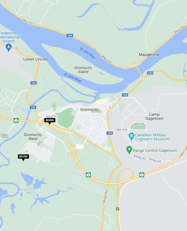 Houses for sale oromocto nb map 