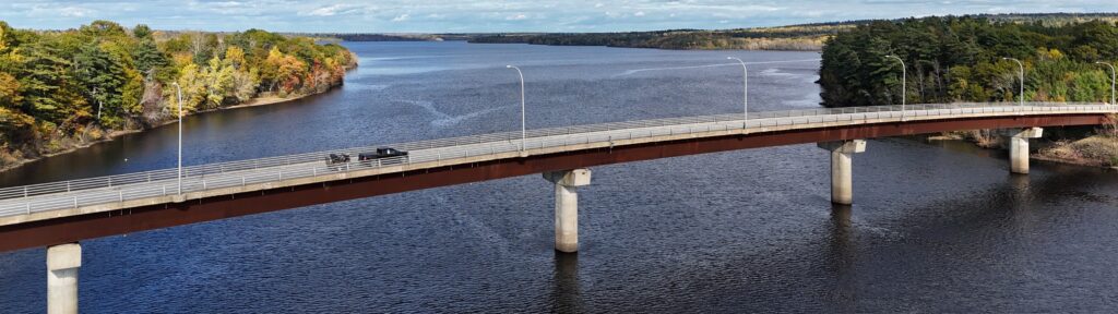 Cambridge-Narrows, New Brunswick. Bridge over Washademoak Lake.